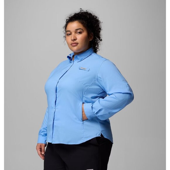 Columbia Women PFG Tamiami II Long Sleeve Vent Snap Pockets Omni Shade Shirt 1X - Picture 15 of 15